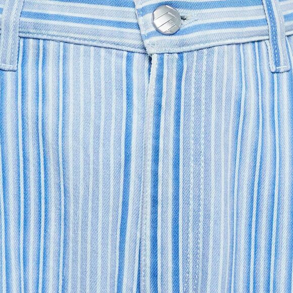Chanel Purple/multicolor Stripe Cotton Wide-Leg Pants M